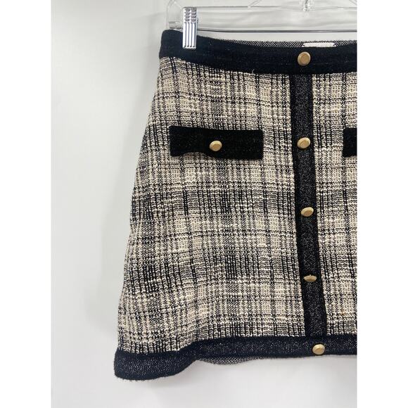 Saylor Bellamy Black Knit A-Line Button Front Mini Skirt Size Medium - Picture 3 of 6